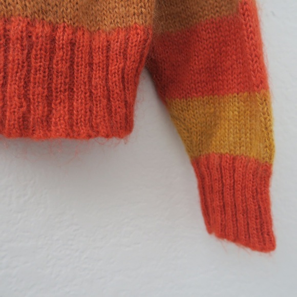 Vintage GAP Women's Multicolor Striped Sweater Rainbow Open Front Mohair Blend - Picture 10 of 11